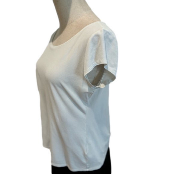 EILEEN FISHER TOPS LOT OF 2 SILK GREEN SHORT SLEEVE 1 VISCOSE CREAM LONG SLEEVE - Picture 7 of 12